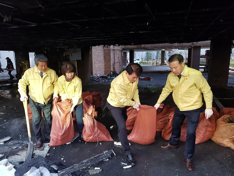 검단 화재현장 복구작업 사진