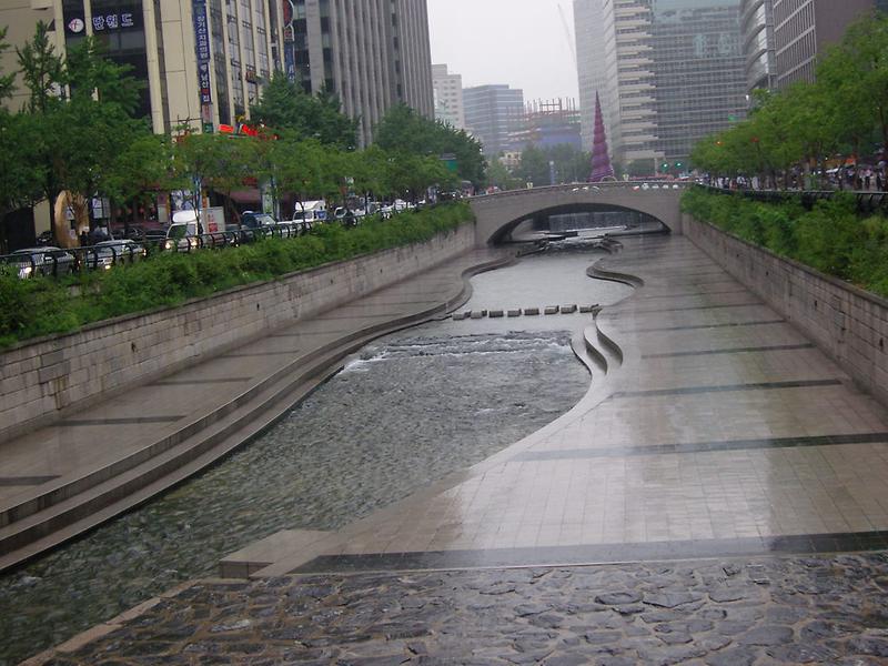 비내리는 청계천 사진