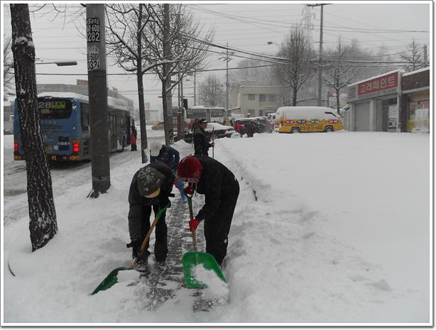 제설작업 사진