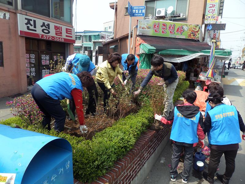 석남1동 통장자율회, 아름답고 늘푸른 마을만들기 사업장 정비 사진