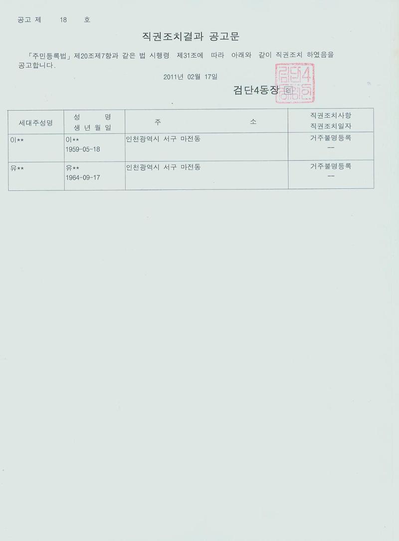 직권조치결과공고문-2011년제18호.jpg 이미지