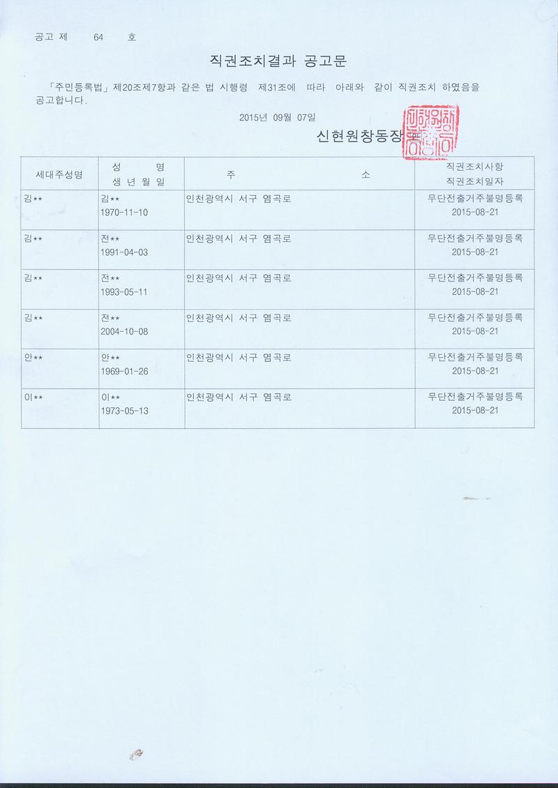 직권조치결과 공고문(20150907).jpg 이미지