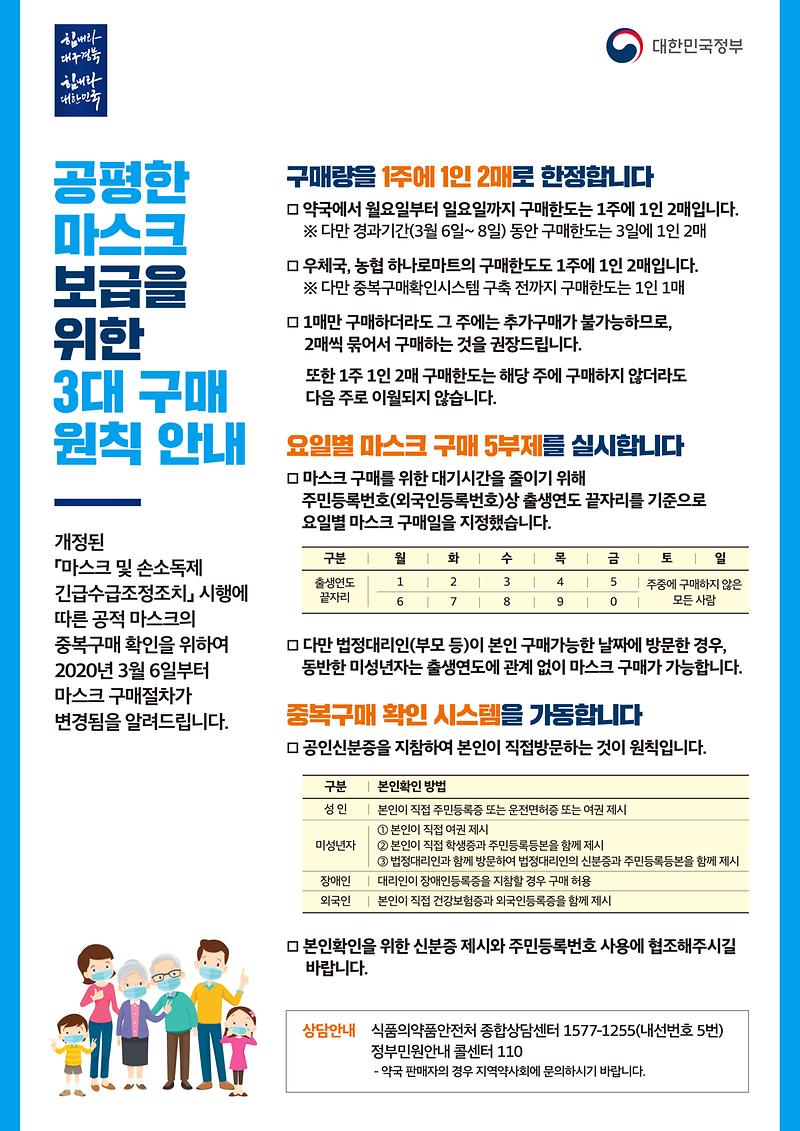 마스크5부제_구매안내(한글_포스터).jpg 이미지