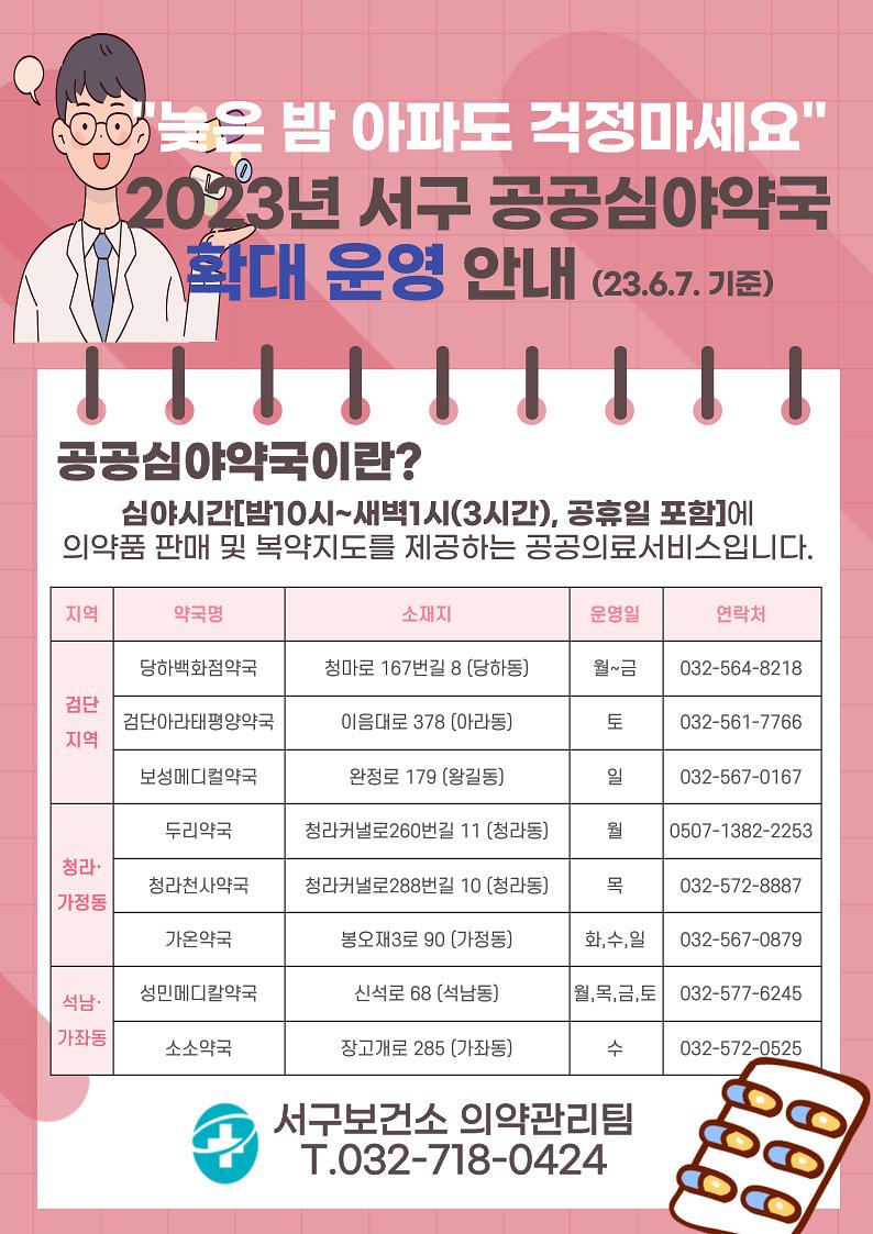 2023년도_서구_공공심야약국_운영_안내(23.06.07_기준).jpg 이미지