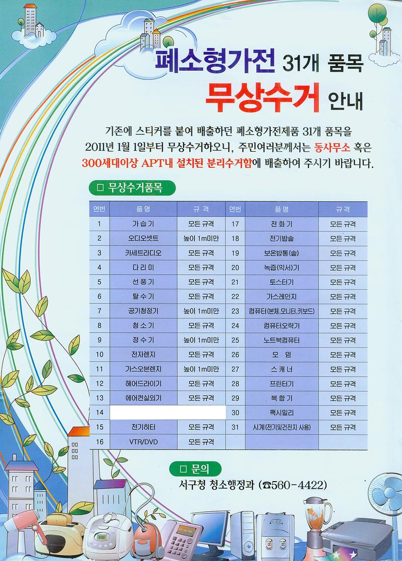 폐소형가전 무상수거 품목.JPG 이미지