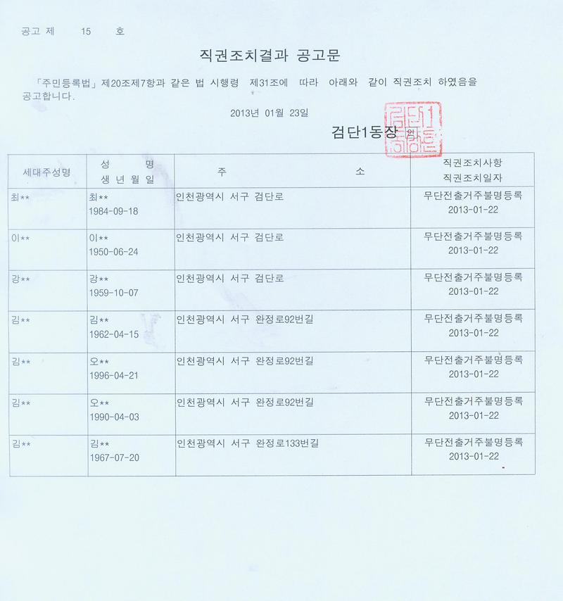 직권조치결과공고문(김00외 6명)-130123.jpg 이미지