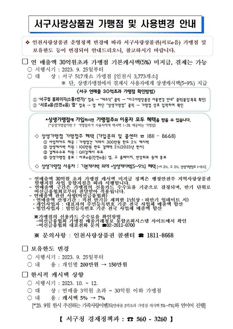 서구사랑상품권_가맹점_및_사용변경_안내(23.9)001.jpg 이미지