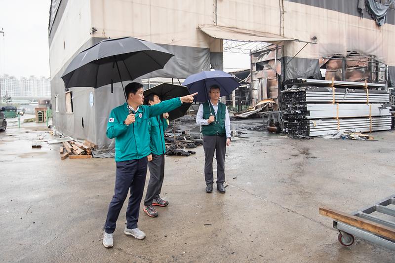 20241022 왕길동 공장 화재 현장 점검 사진