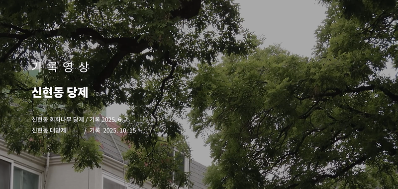 기록영상 <신현동 당제> 사진