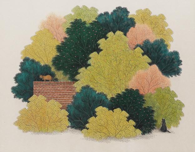 작품사진1_김민주_산책_장지에_먹과_채색_72x91cm_2021.jpg 이미지