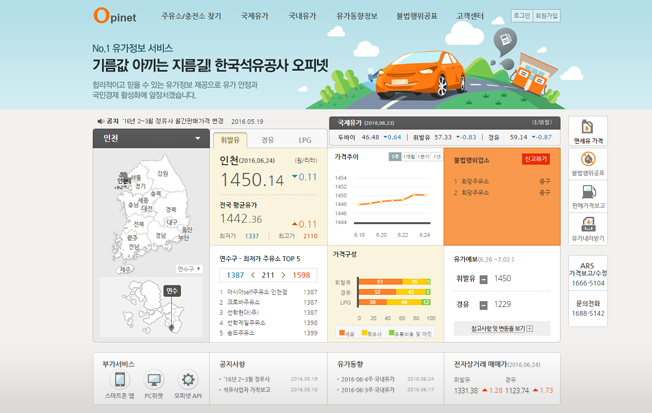 Opinet 사이트 이미지